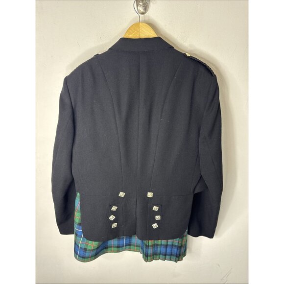 Vintage Prince Charlie Jacket & Vest + Kilt Hunting Robertson Ancient Tartan 44R - Picture 4 of 11